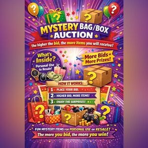 Mystery Bag/Box Auction flyer